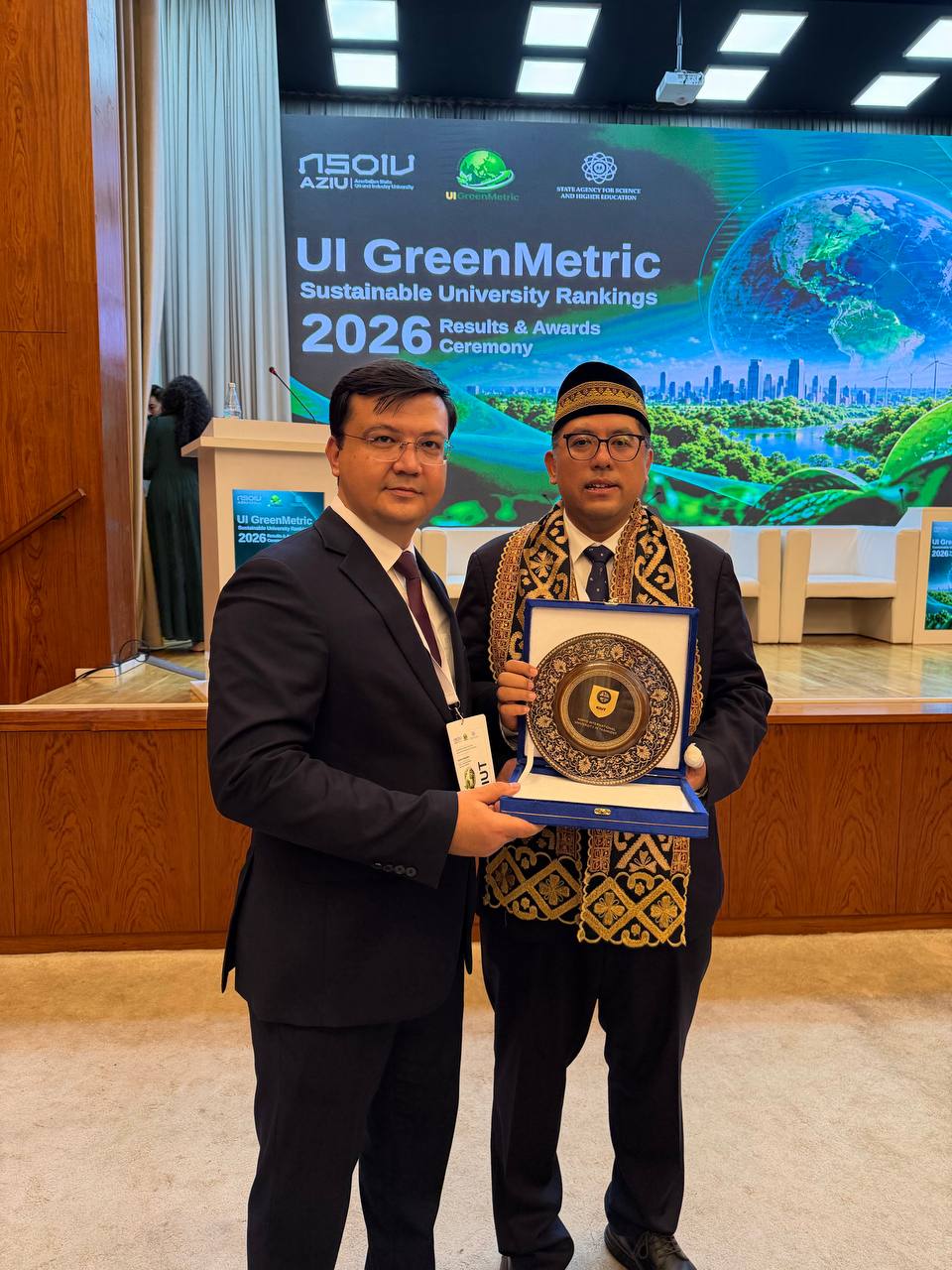 A delegation from Kimyo International University in Tashkent (KIUT), led by Rector Professor Akmal Allakuliev, participated in the UI GreenMetric Sustainable University Rankings 2026 Results & Awards Ceremony in Baku, Azerbaijan.