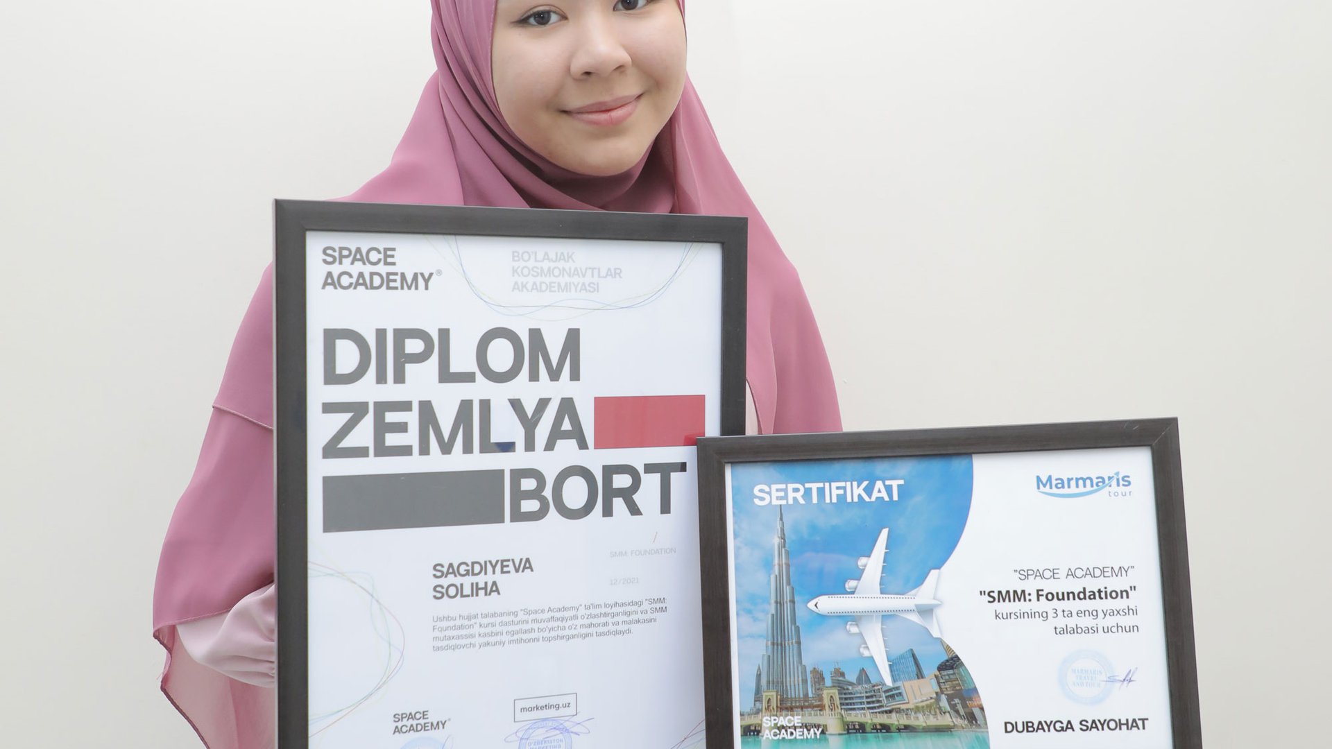 Sagdiyeva Solikha, a 3rd year student of the “Primary Education” faculty, won a trip to Dubai