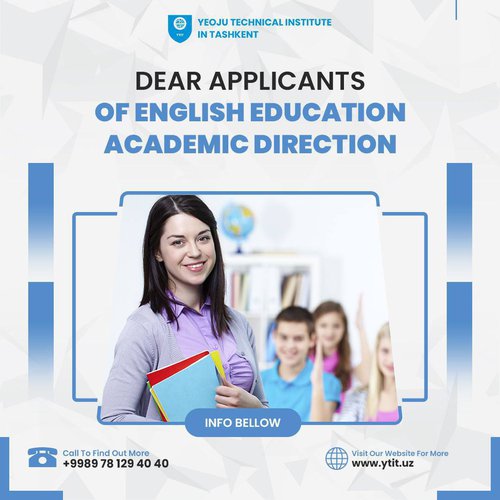 DEAR APPLICANTS OF ENGLISH EDUCATION ACADEMIC DIRECTION