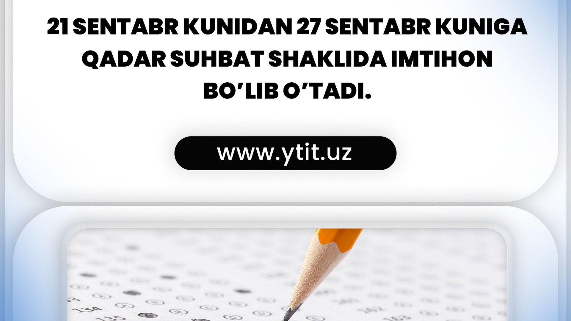 TO THE ATTENTION OF APPLICANTS WHO APPLIED TO THE BRANCH OF THE YEOJU TECHNICAL INSTITUTE IN SAMARKAND!
