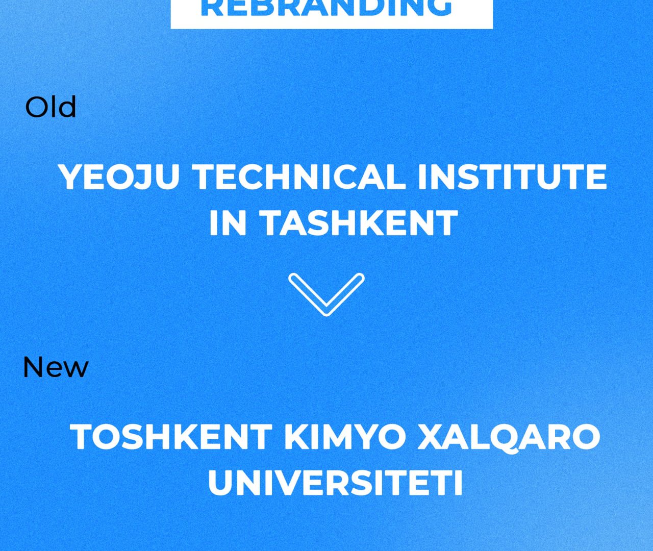The Yeoju Technical Institute in Tashkent was given the status of a university
